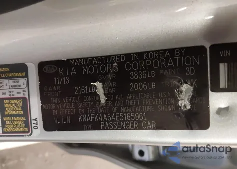 2014 Kia Forte Lx from USA, damaged, VIN KNAFK4A64E5165961